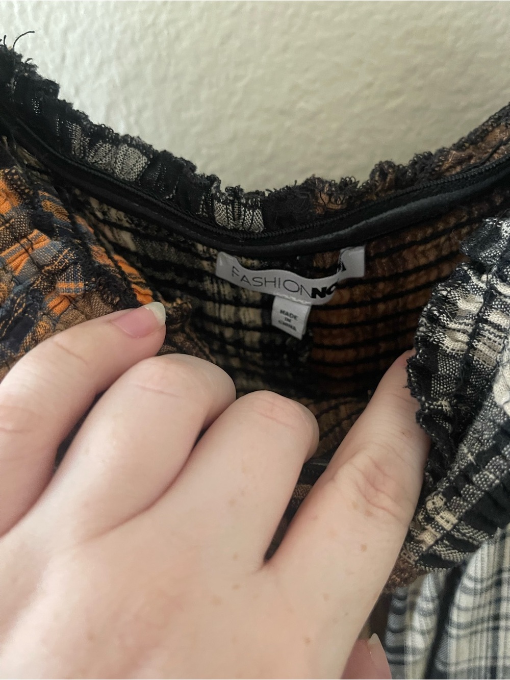 Fashion Nova Plaid Patchwork Maxi Dress in Brown and Black - Picture 2 of 5